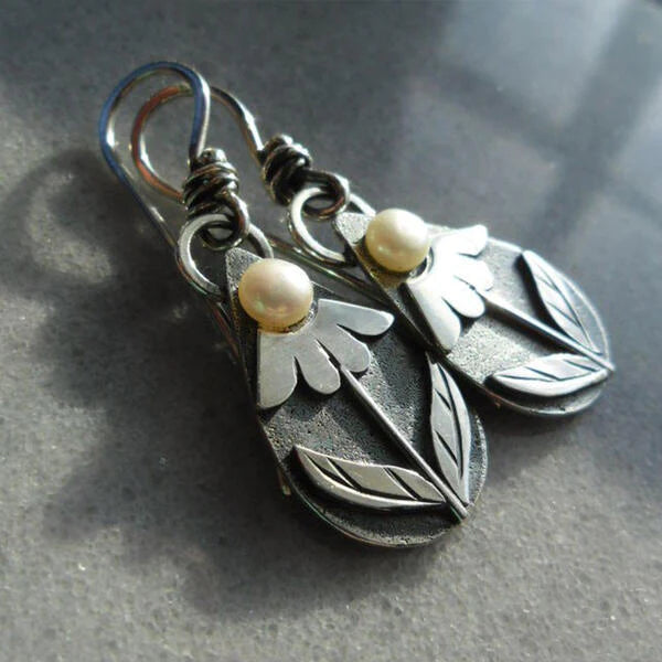 Vintage Tear Flower Earrings