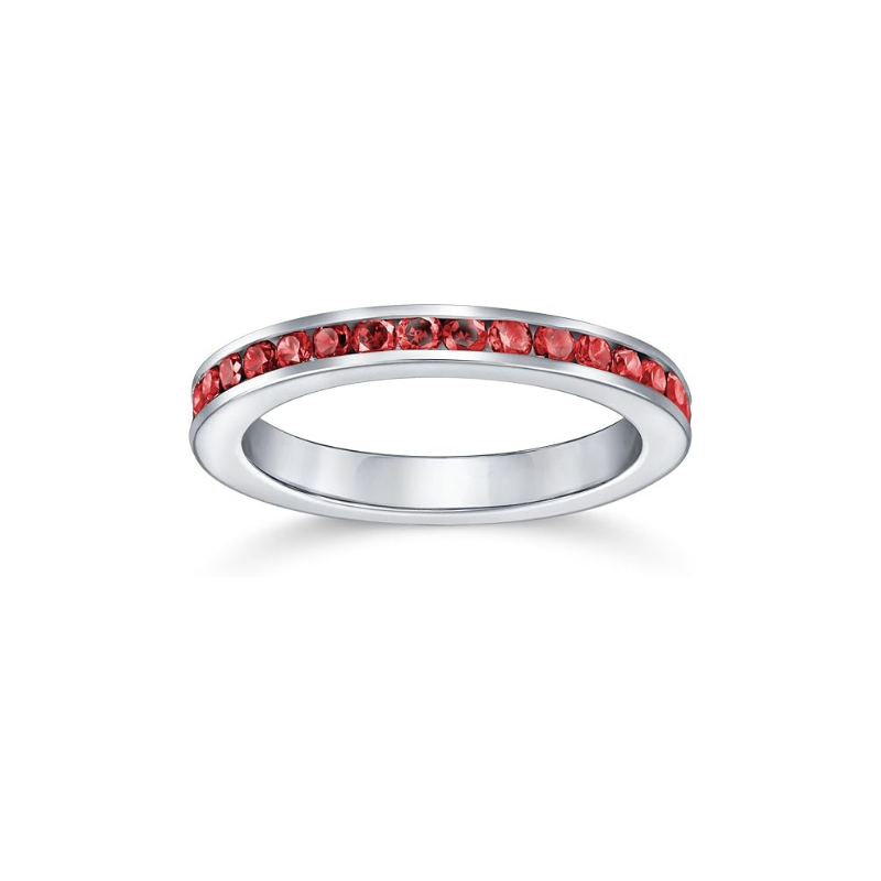 Eleganter Rubin-Ewigkeit-Ring aus Weißgold
