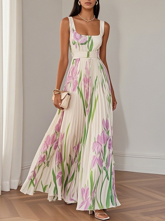 Mary™ - Elegant Pleated Maxi Dress