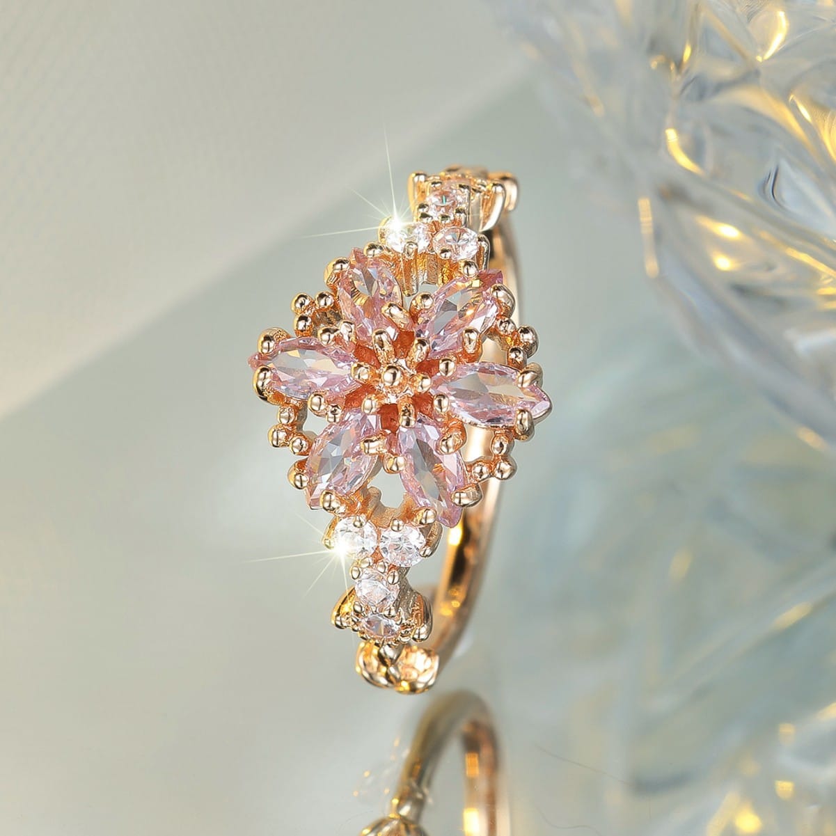 Rosa & Gold Glanz Ring