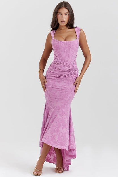 Boheme - Sleeveless Ruched Bodycon Evening Dress