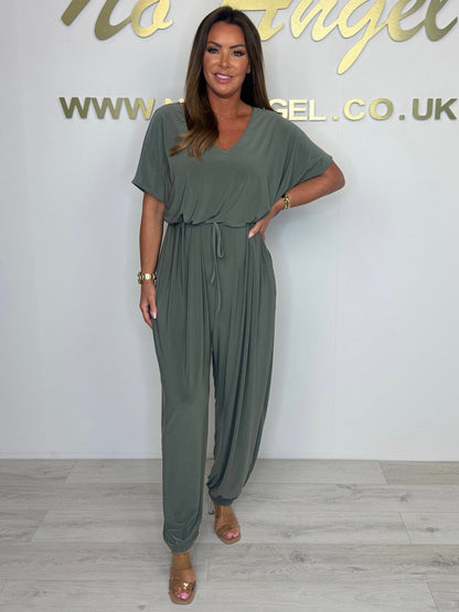 Cora™ - V-Neck Tie Jumpsuit