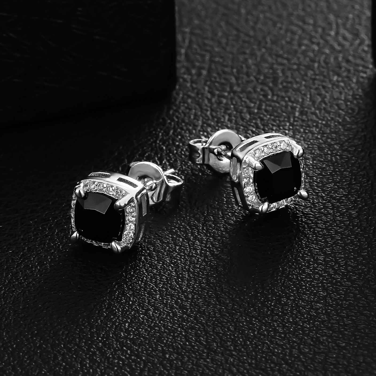 Elegante Schwarze Zirkonia Ohrstecker