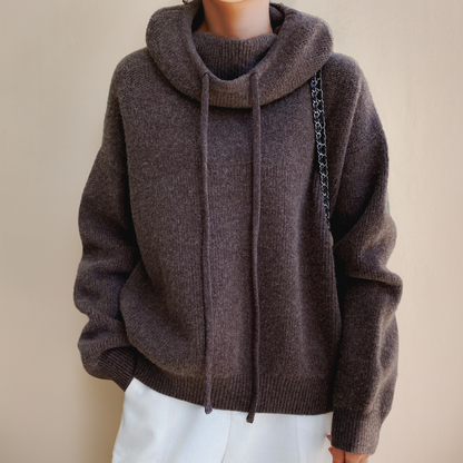 Amina - Luxe Merino Wool Hoodie Elegance