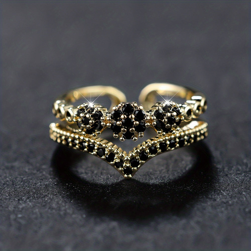Eleganter zweilagiger Goldring