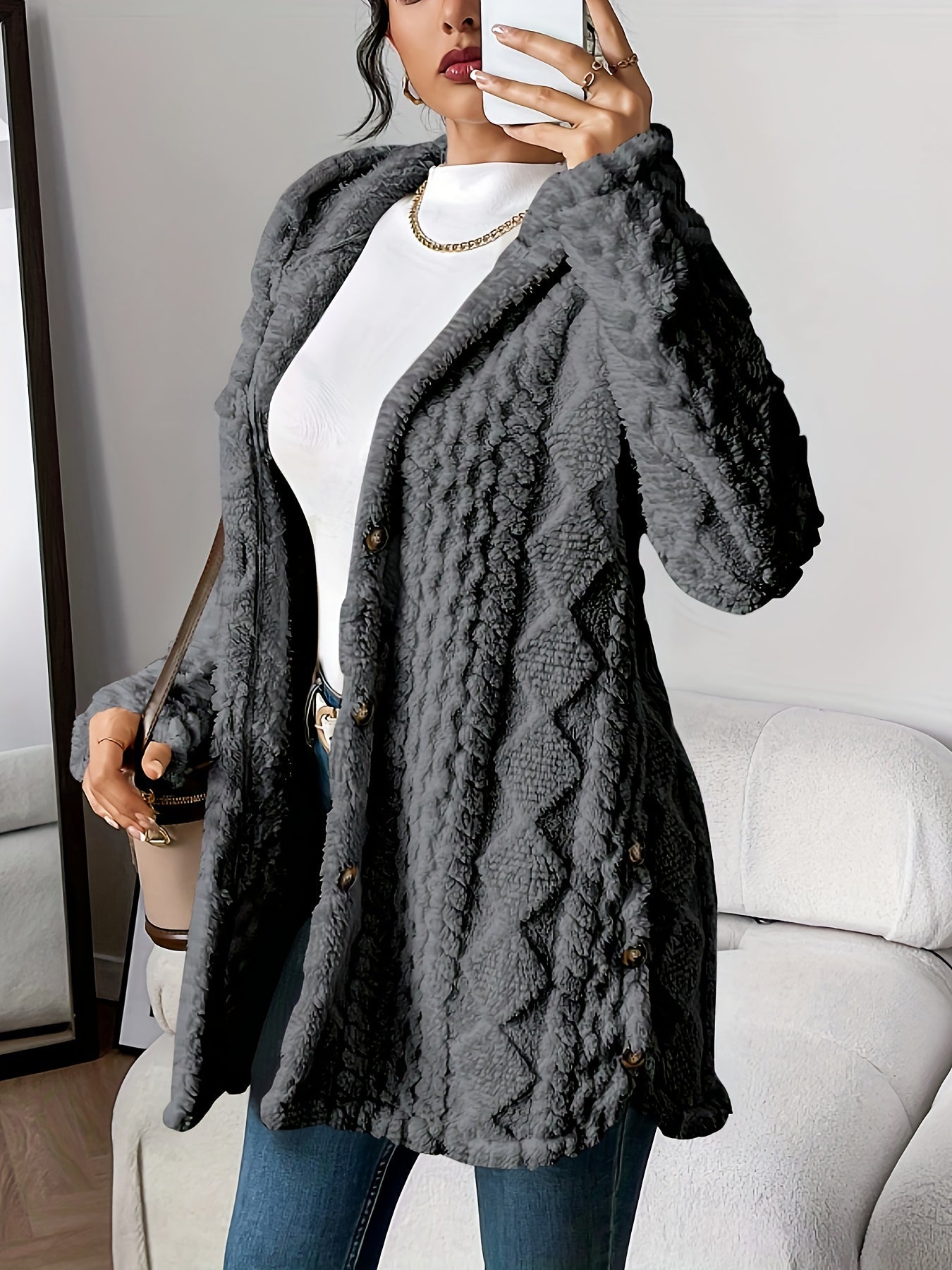 Chloe™ - Plush Hooded Cardigan
