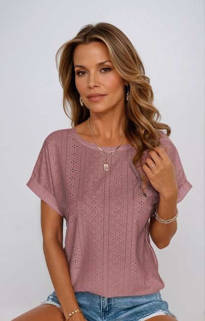 Becky™ | Casual Eyelet Top