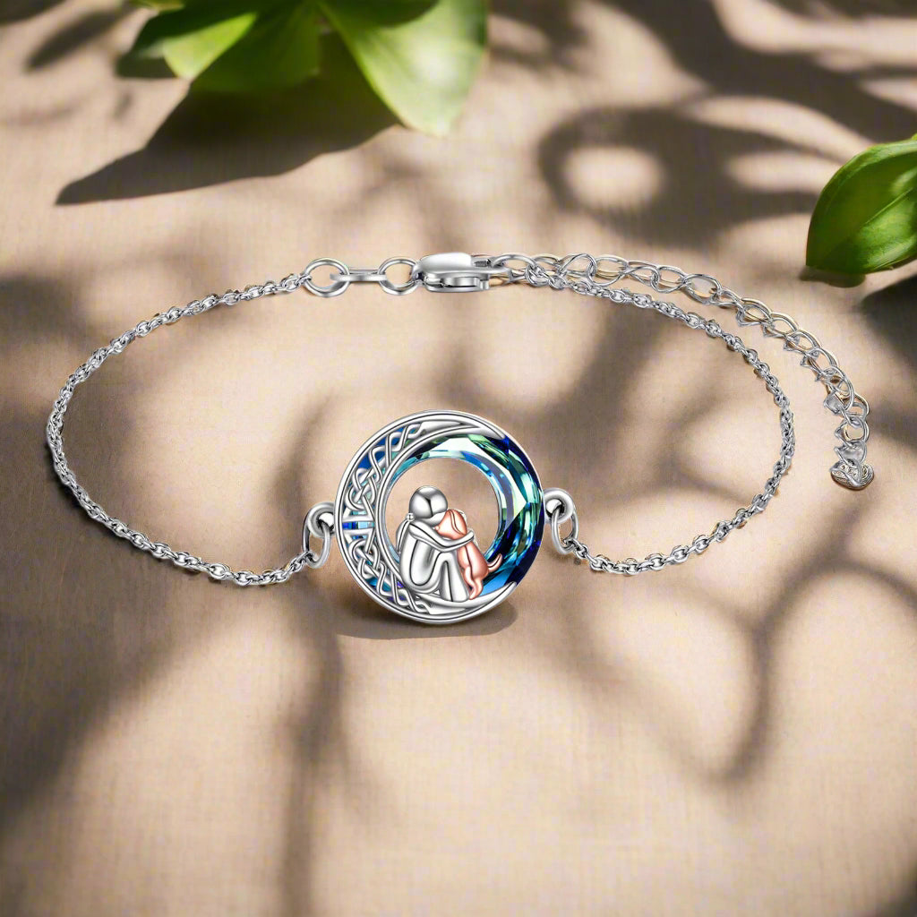 Verstellbares Armband mit Hund Charm aus Sterlingsilber