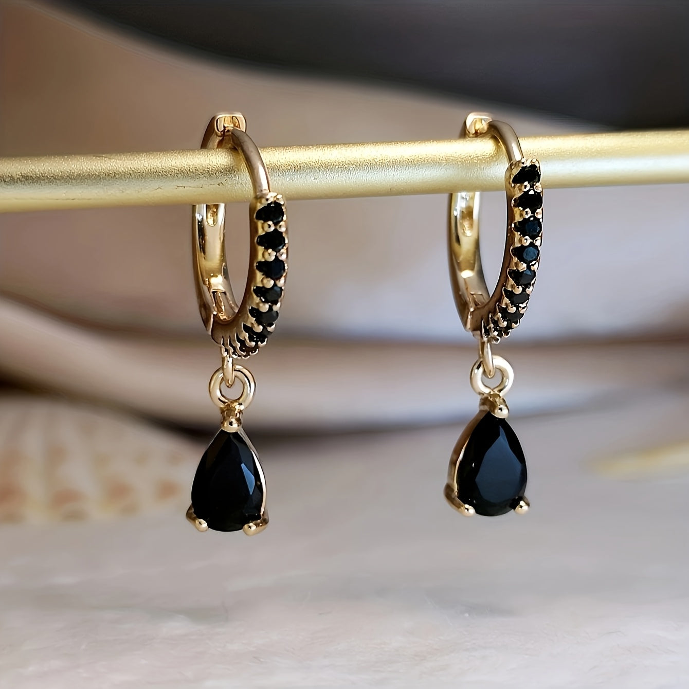 Elegante Vintage-inspirierte Onyx-Ohrringe