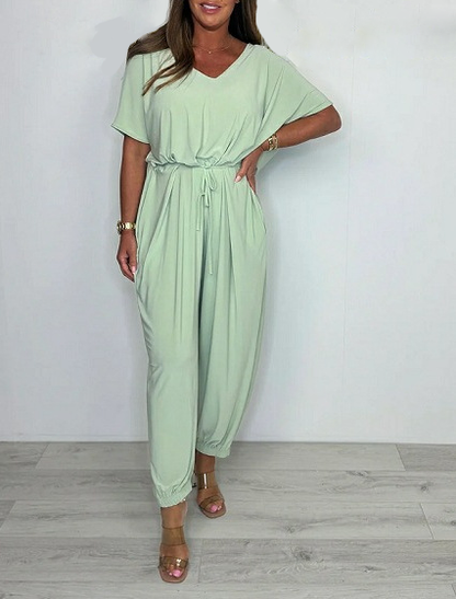 Cora™ - V-Neck Tie Jumpsuit