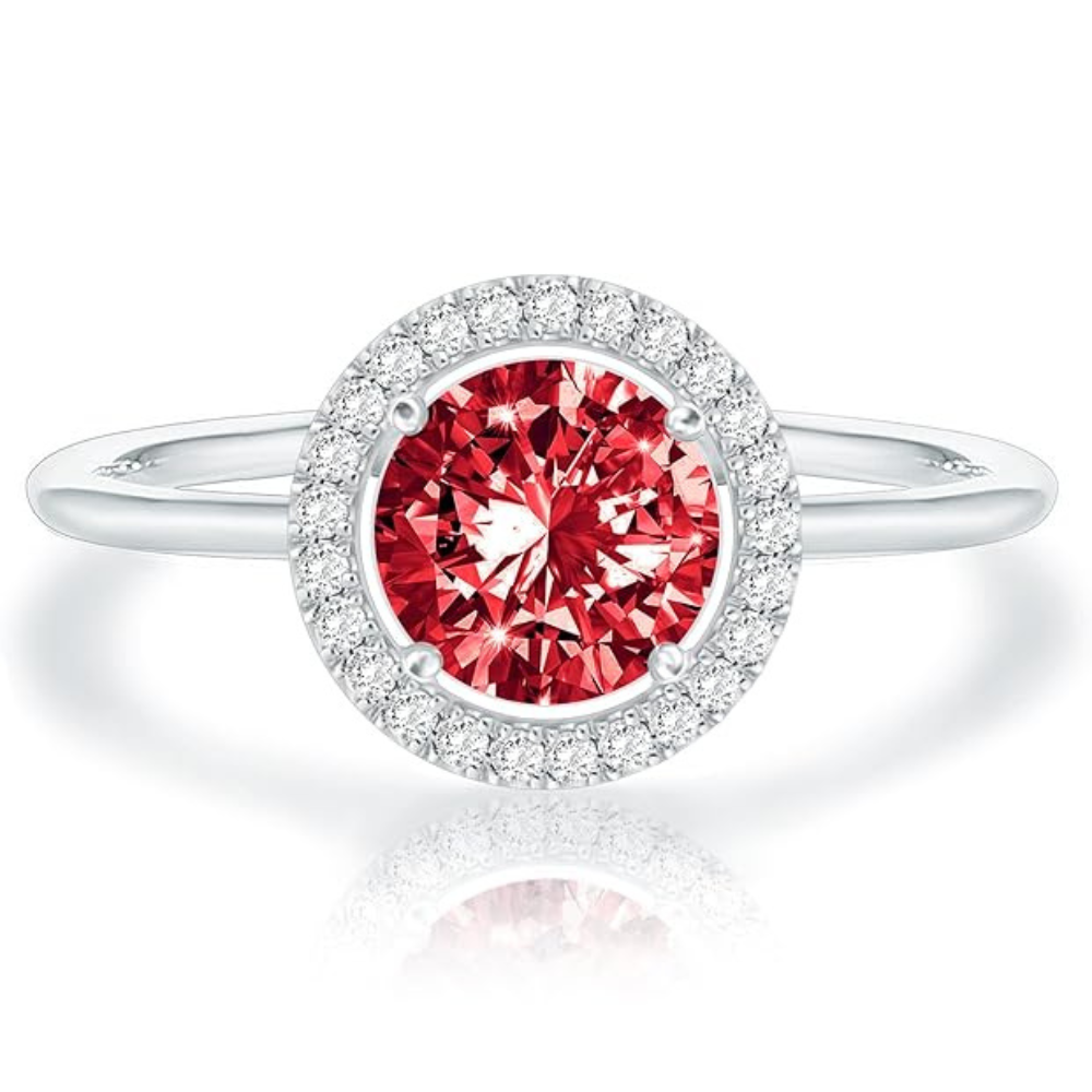 Eleganter Rubin Weißgoldring