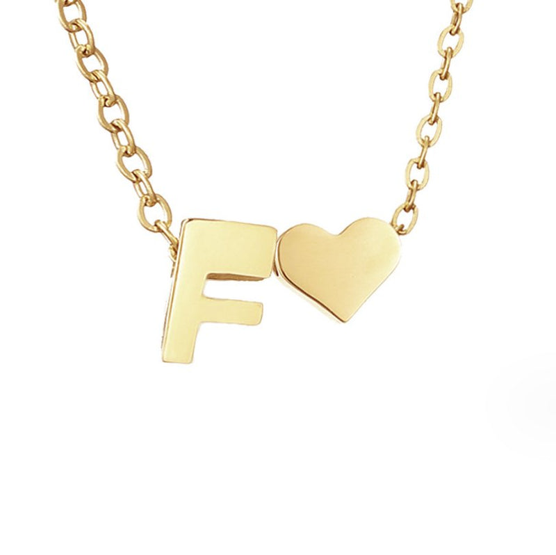 Timeless Initial Necklace with Heart Charm
