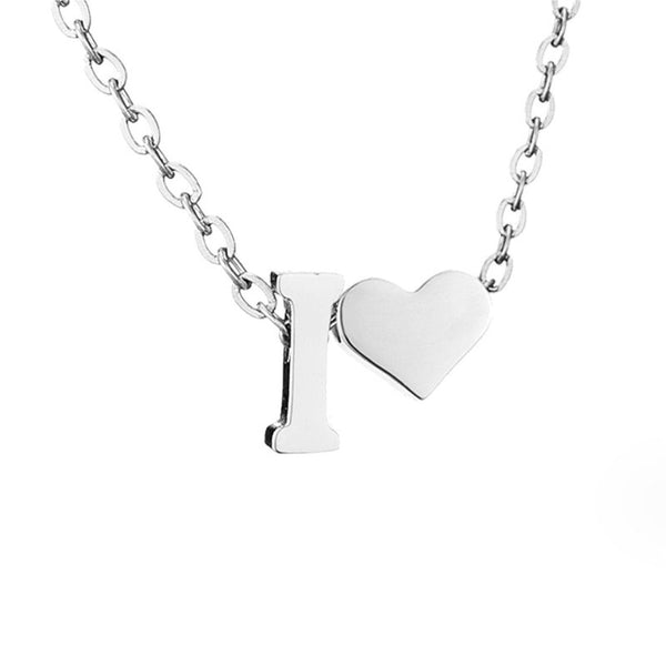 Timeless Initial Necklace with Heart Charm