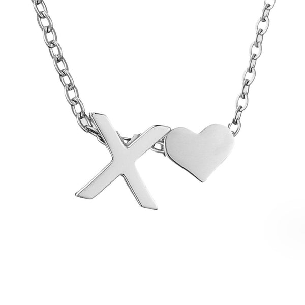 Timeless Initial Necklace with Heart Charm