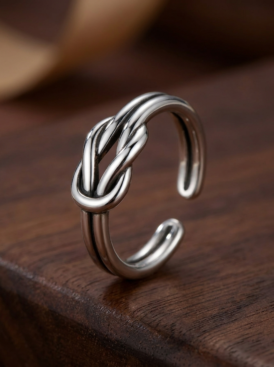 Vintage Gold- und Silberknotenring