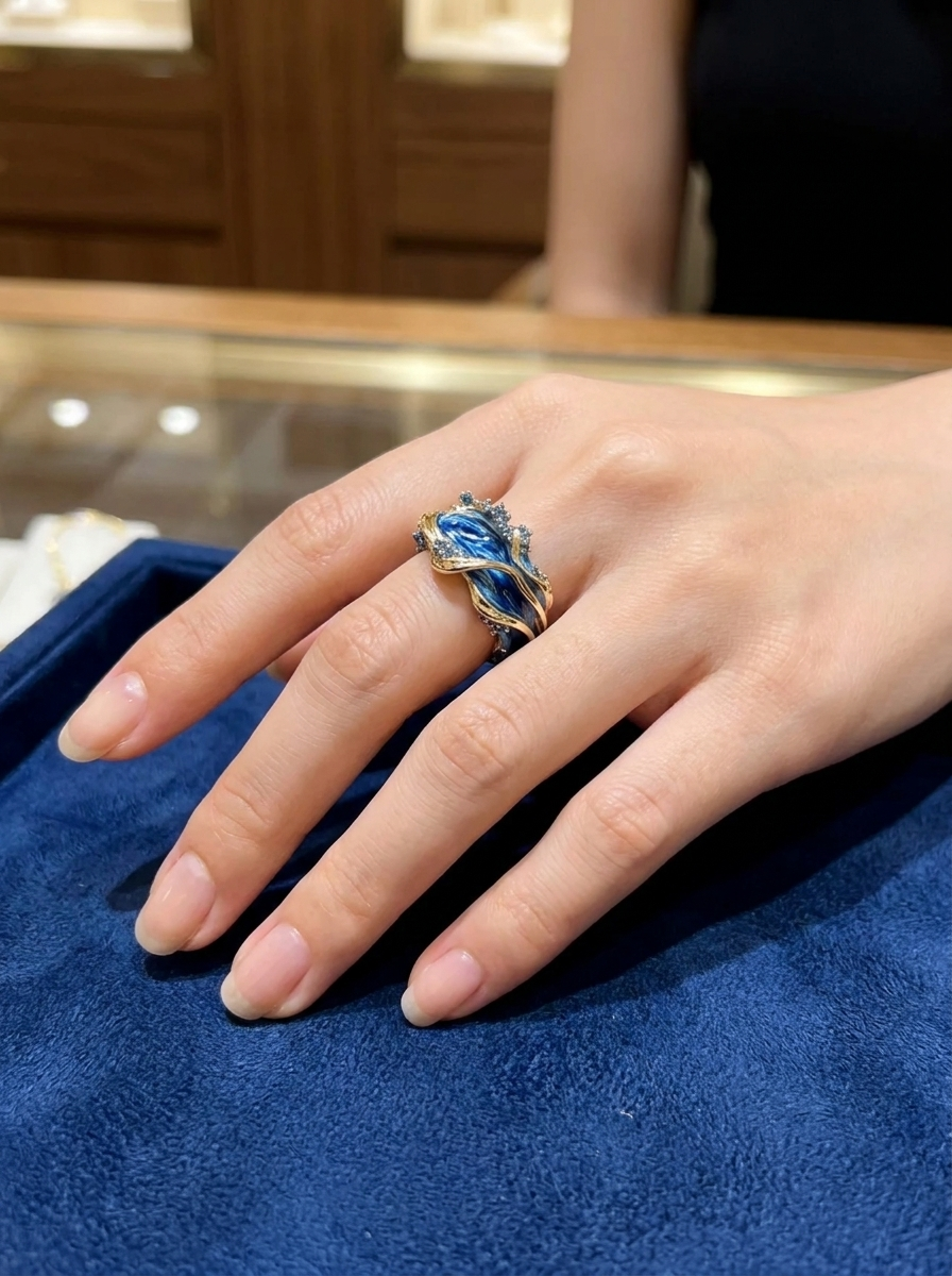 Ozean - Vintage Blau Wellenring