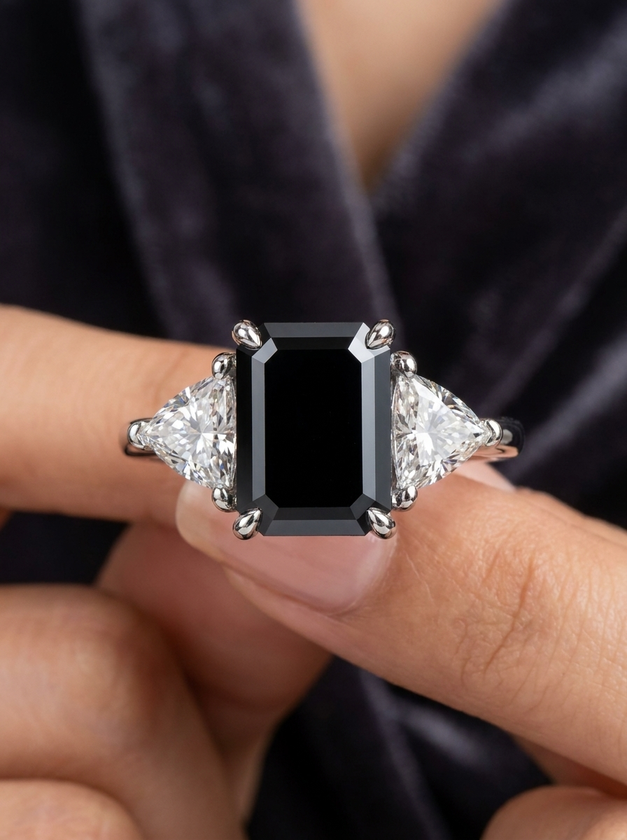 Eleganter Silber-Onyx-Ring