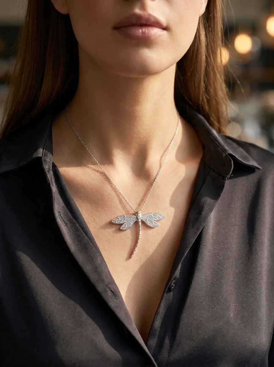 Sterling Silber Libellen Halskette – Symbol für Anmut & Transformation