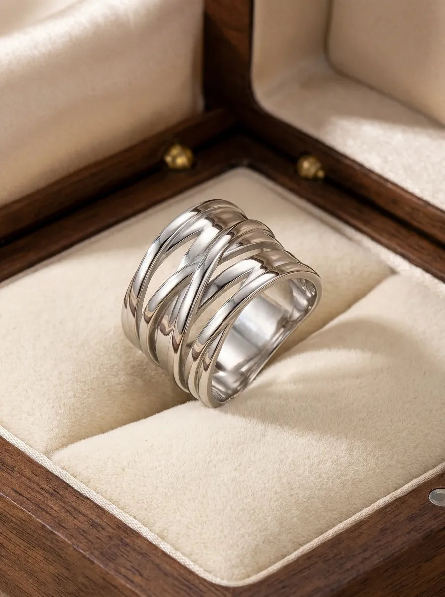 Exklusiver Vintage Silber Schichtring