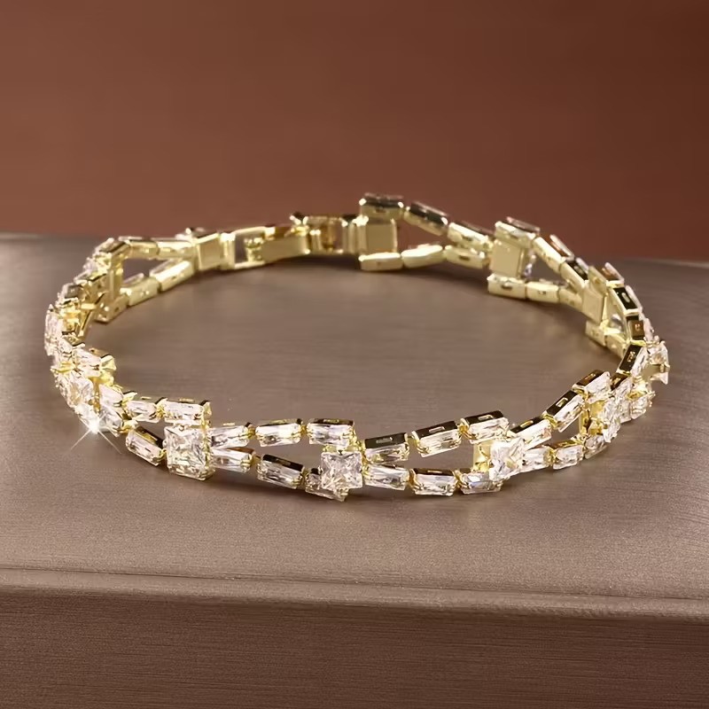 Elegantes Gold Baguette Armband