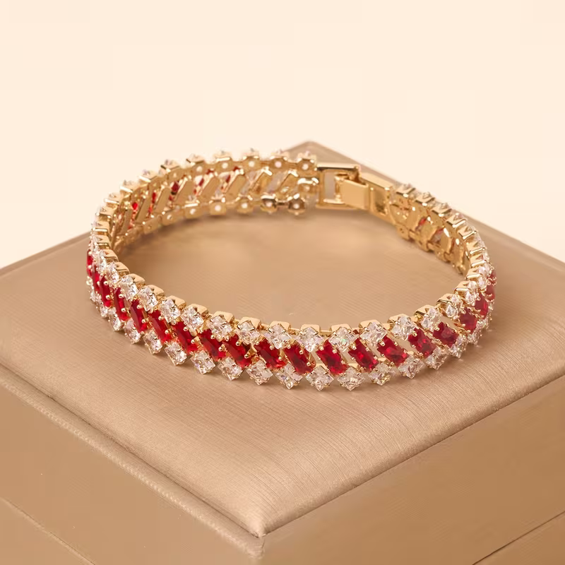 Elegantes Smaragd-Gold-Luxusarmband
