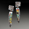 Exclusive Silver Ethnic Earrings with Colorful Enamel