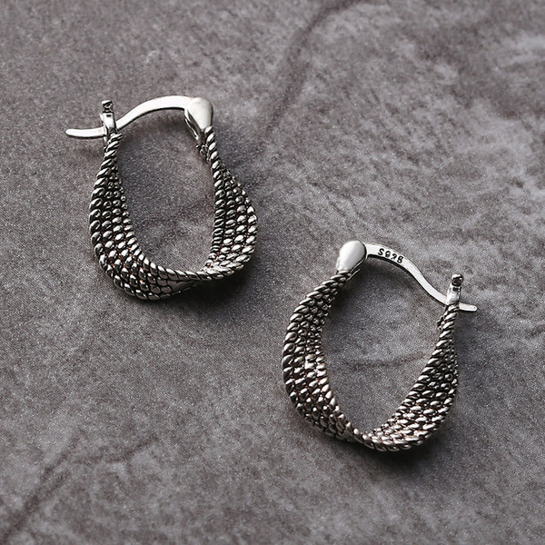 Exclusive Vintage Irregular Silver Earrings