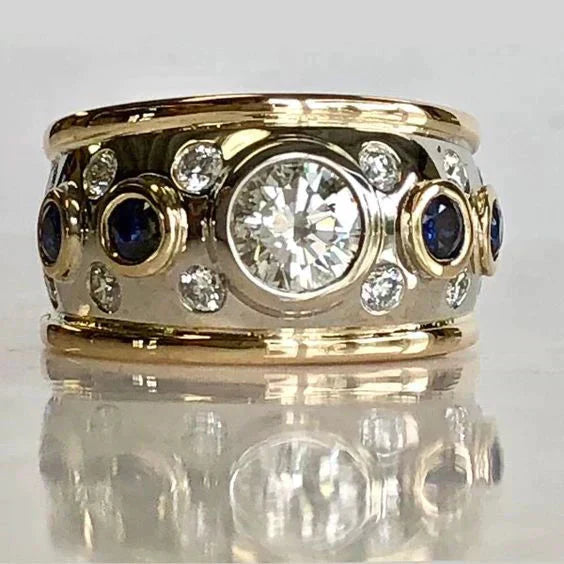Retro Gold Inlay Zirkonring