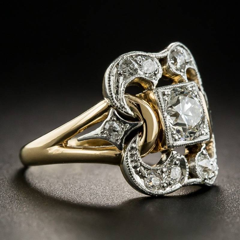 Eleganter Vintage-Zirkonia-Goldring