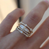 Vintage Gold Zirconia Ring Set