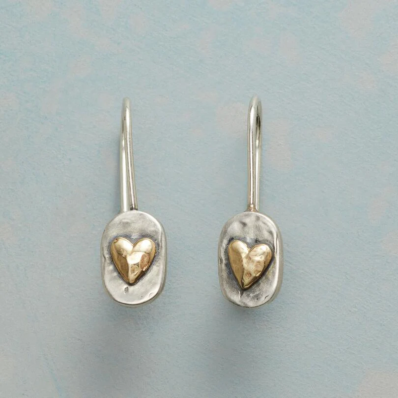 Vintage Silver Heart Earrings