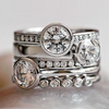 Elegant Silver & Crystal Layered Ring