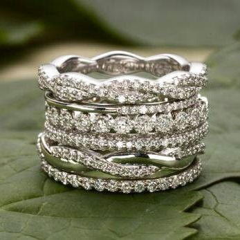 Vintage Layered Zirconia Silver Ring