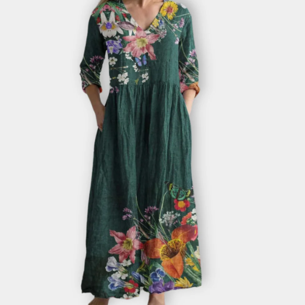 Juno - Everyday Elegance Floral Cotton Dress