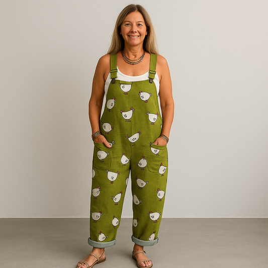 Women's Vintage Wide Leg Jumpsuit - Effortless Style & Comfort