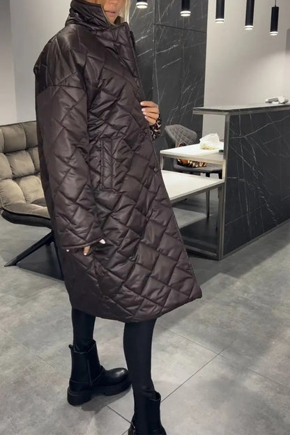 Anais™ - Quilted Coat with Leopard Lining