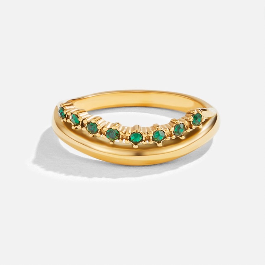 Mary - Smaragdgrüner Geschichteter Ring