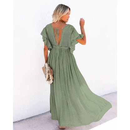Puck™ - Maxi Green Ibiza Beach Dress