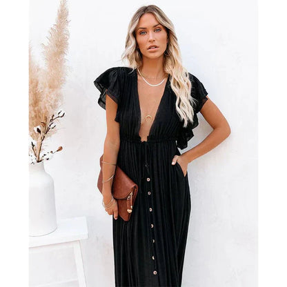 Feline™ Maxi Black Ibiza Dress