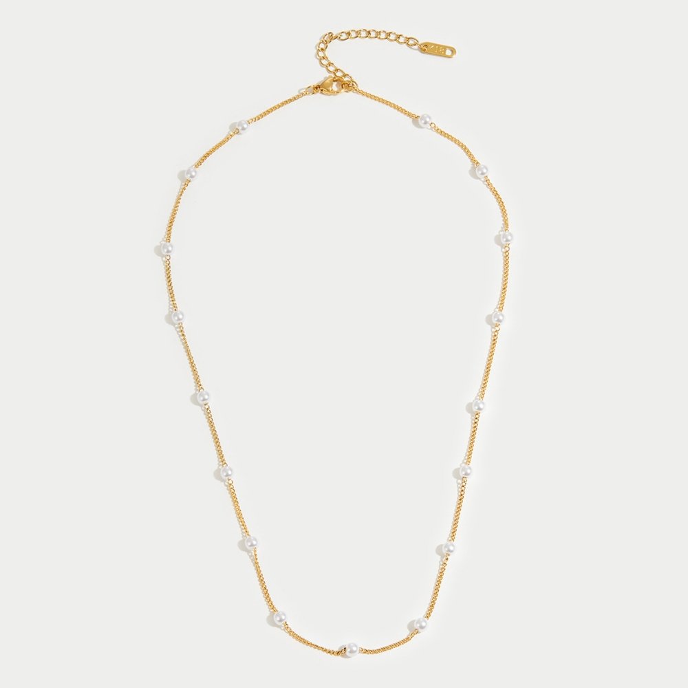 Zeitloses Perlen-Gold-Halsband