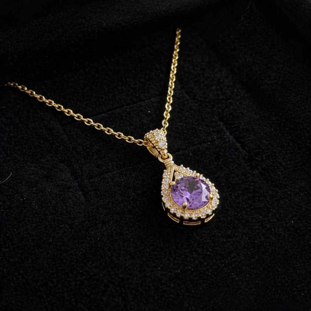 Elegante Gold Halo Anhänger Halskette