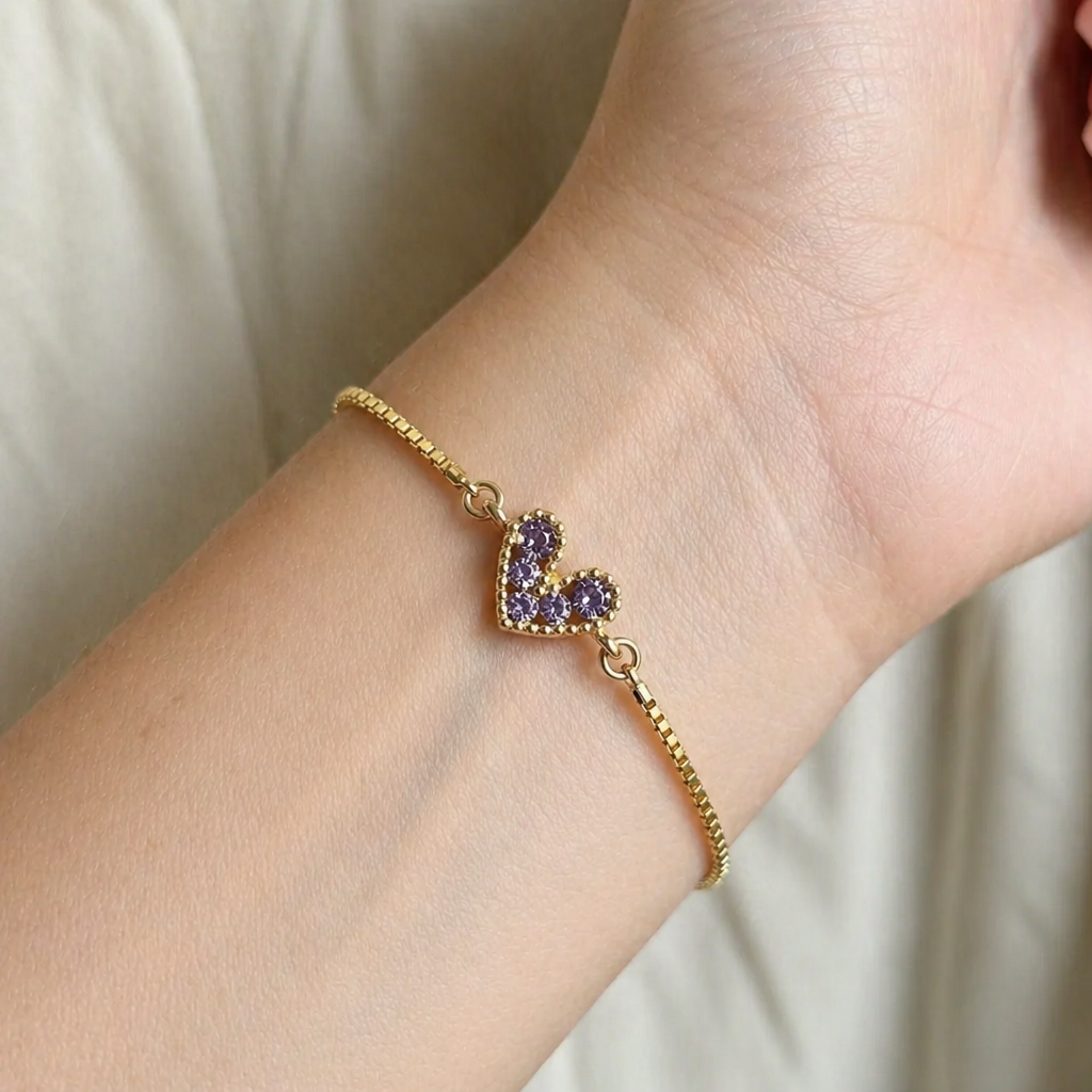 Elegantes Flieder-Gold-Armband