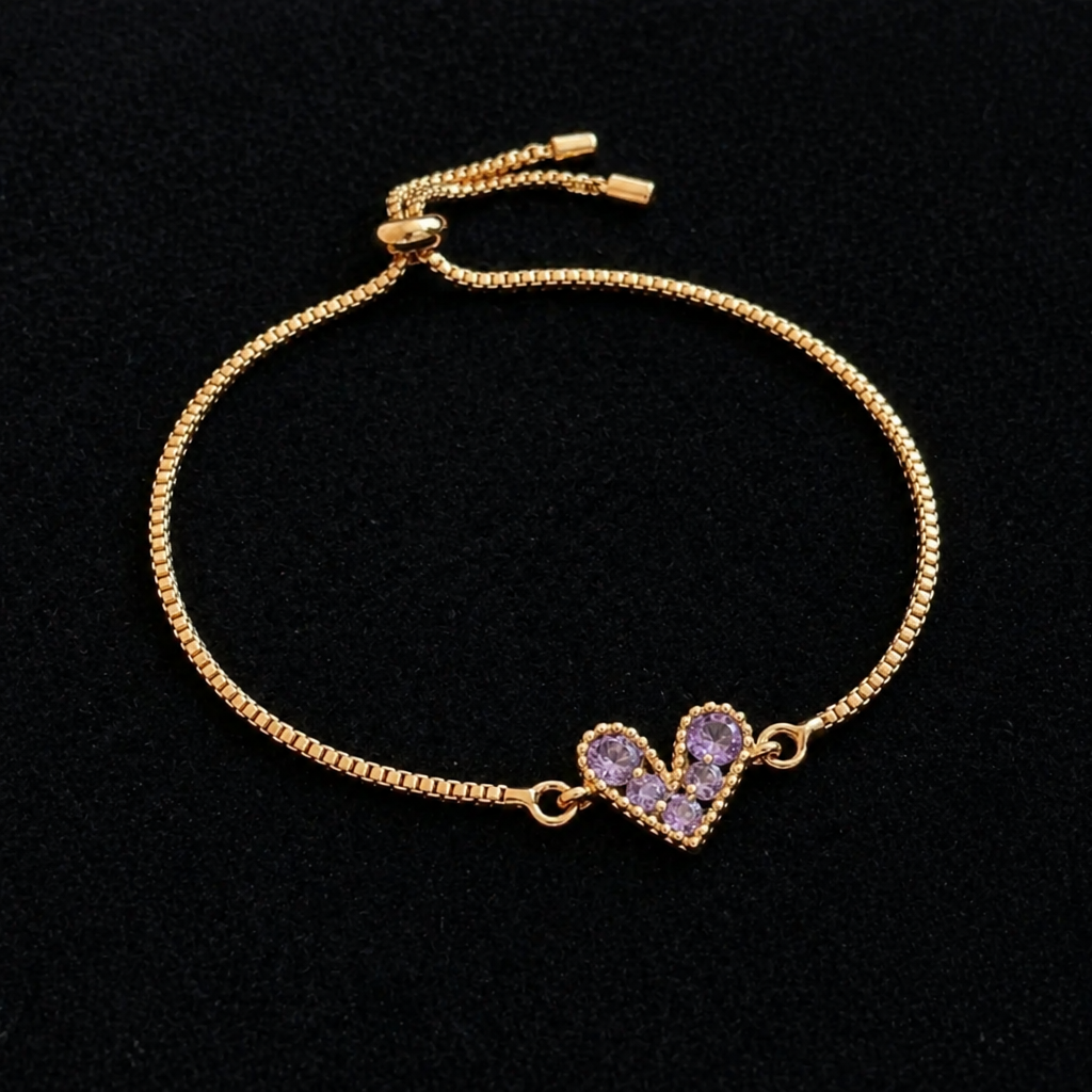 Elegantes Flieder-Gold-Armband