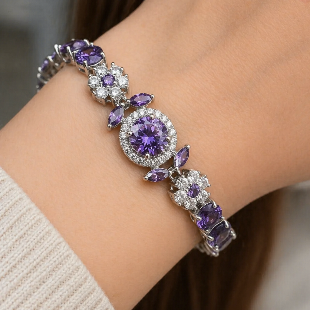 Elegantes Kronen-Armband aus Weißgold