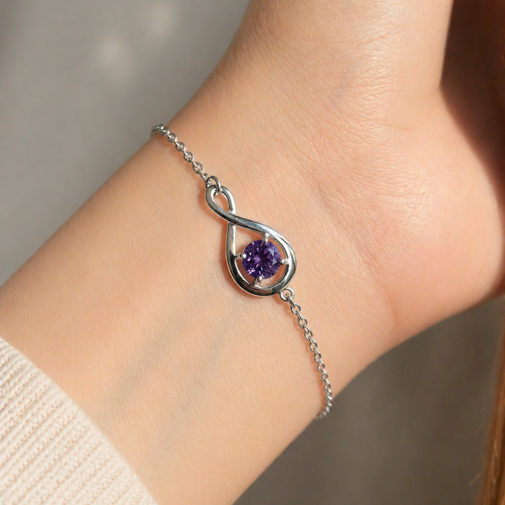 Elegantes Amethyst-Kettenarmband