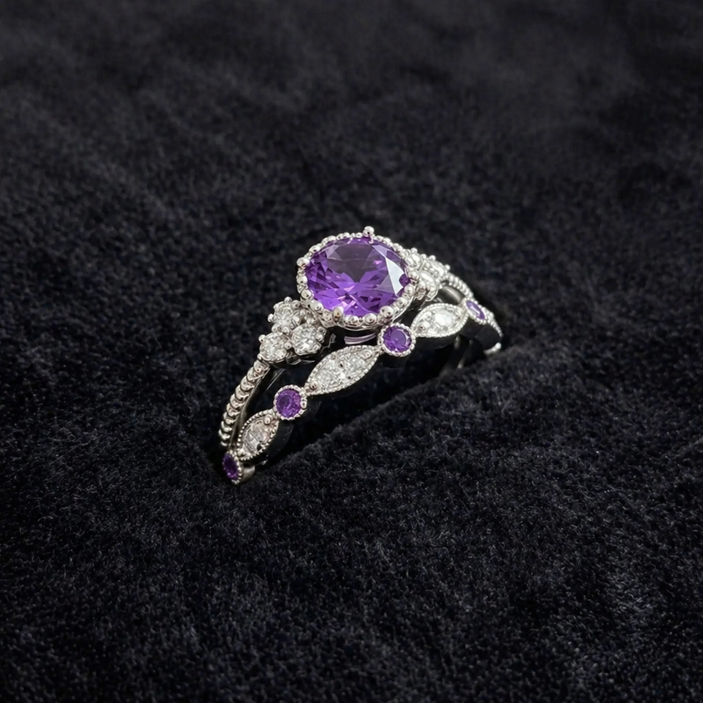 Elegantes Kronenring-Set aus Weißgold