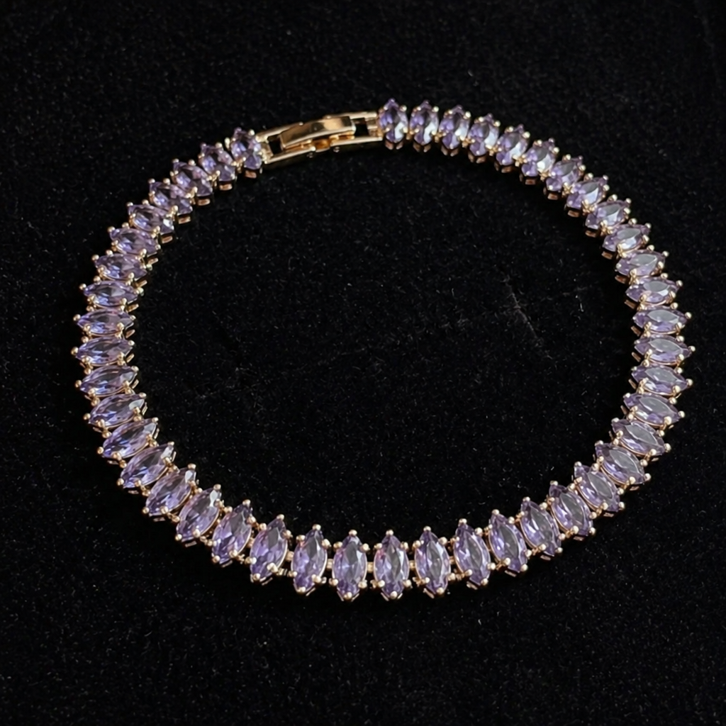 Elegantes Marquise Amethyst Goldarmband