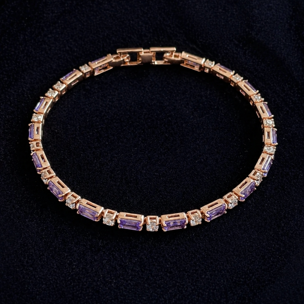 Elegantes Amethyst Roségold Armband