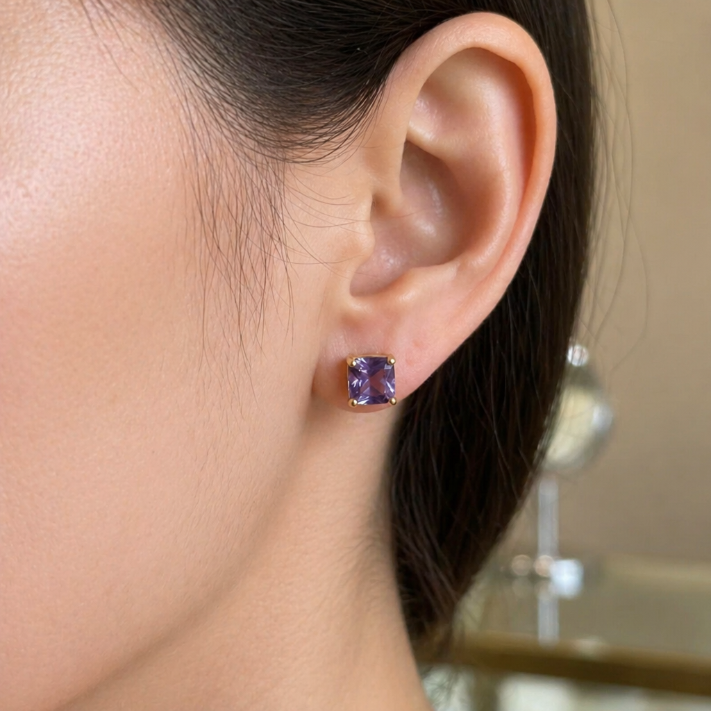 Elegante Amethyst Gold Ohrringe