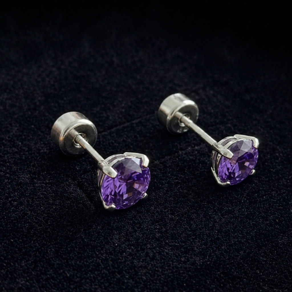 Elegante Amethyst-Ohrstecker aus Weißgold